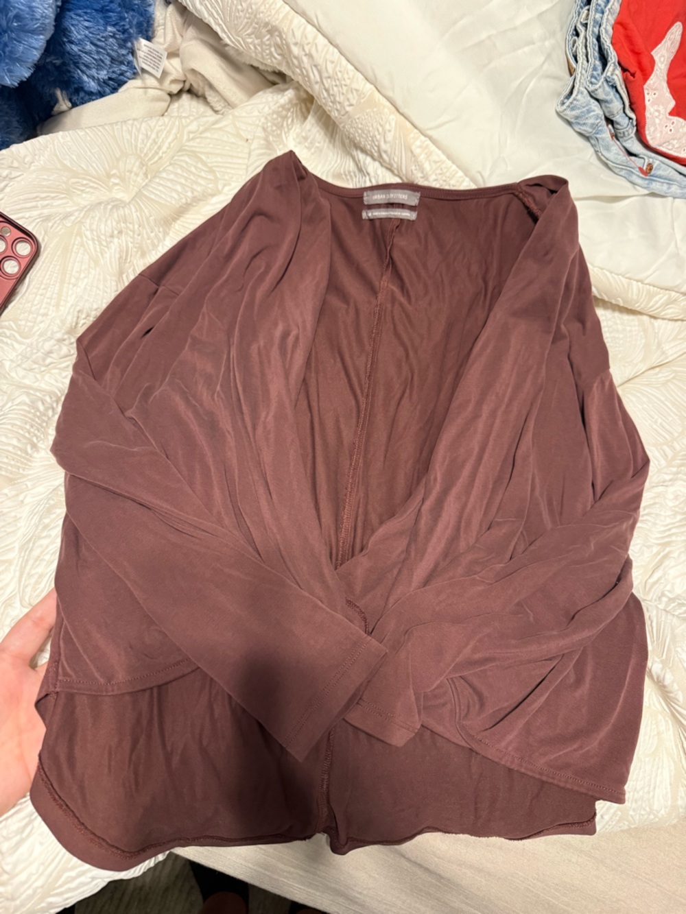 Urban Outfitters Mauve-Brown Strapless Twist Front Top